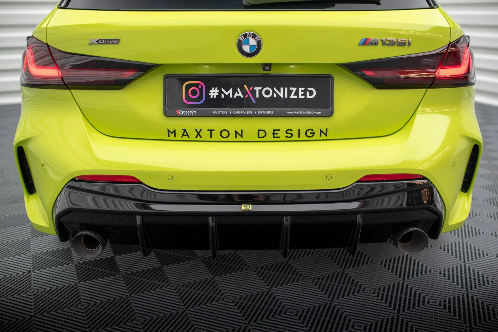 Задня накладка V.3 Maxton BMW 1 F40 M-пакет/ M135i / 128ti (версія з одинарними вихлопами з двох сторін) - фото My Tuning Lab