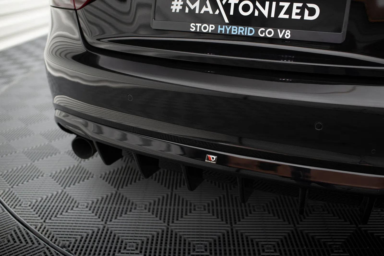 Задня накладка Maxton Audi A5 Coupe / Cabrio S-Line 8T (версія з одинарними вихлопами з двох сторін) - фото My Tuning Lab
