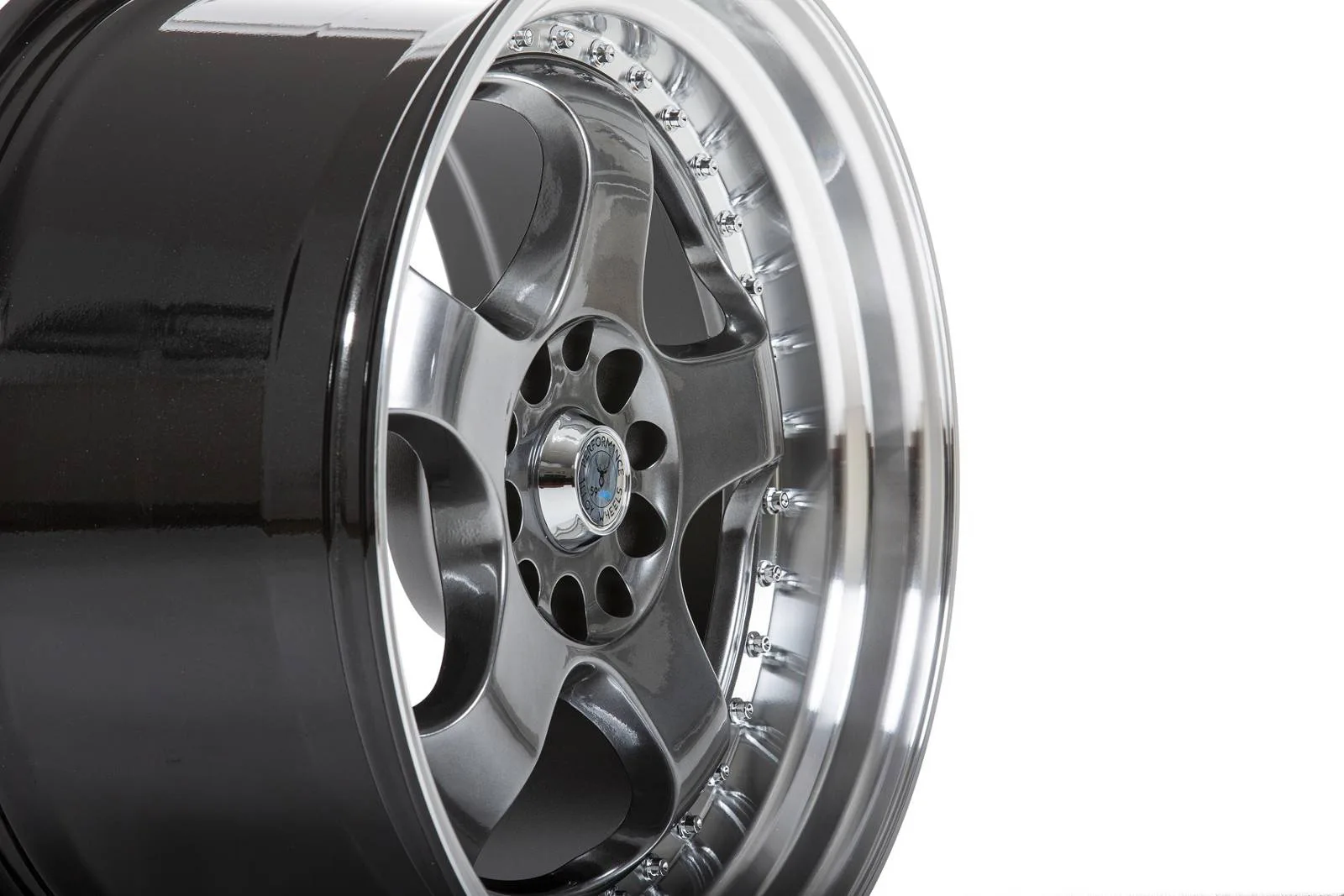 Легкосплавний диск 18" 59 North Wheels D-002 18x9.5 ET20 5x114/120 насичений чорний / полірований кант - фото My Tuning Lab