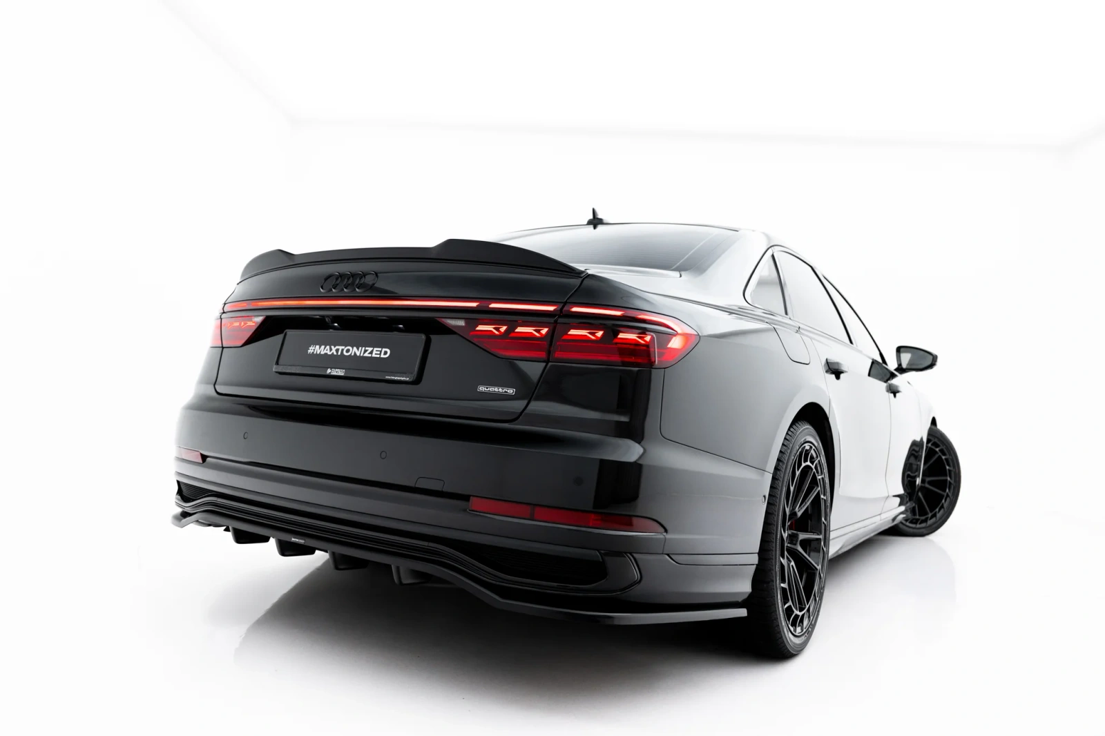 Задній сплітер (Z Dyfuzorem) Maxton Audi A8 S-Line Long D5 Facelift - фото My Tuning Lab
