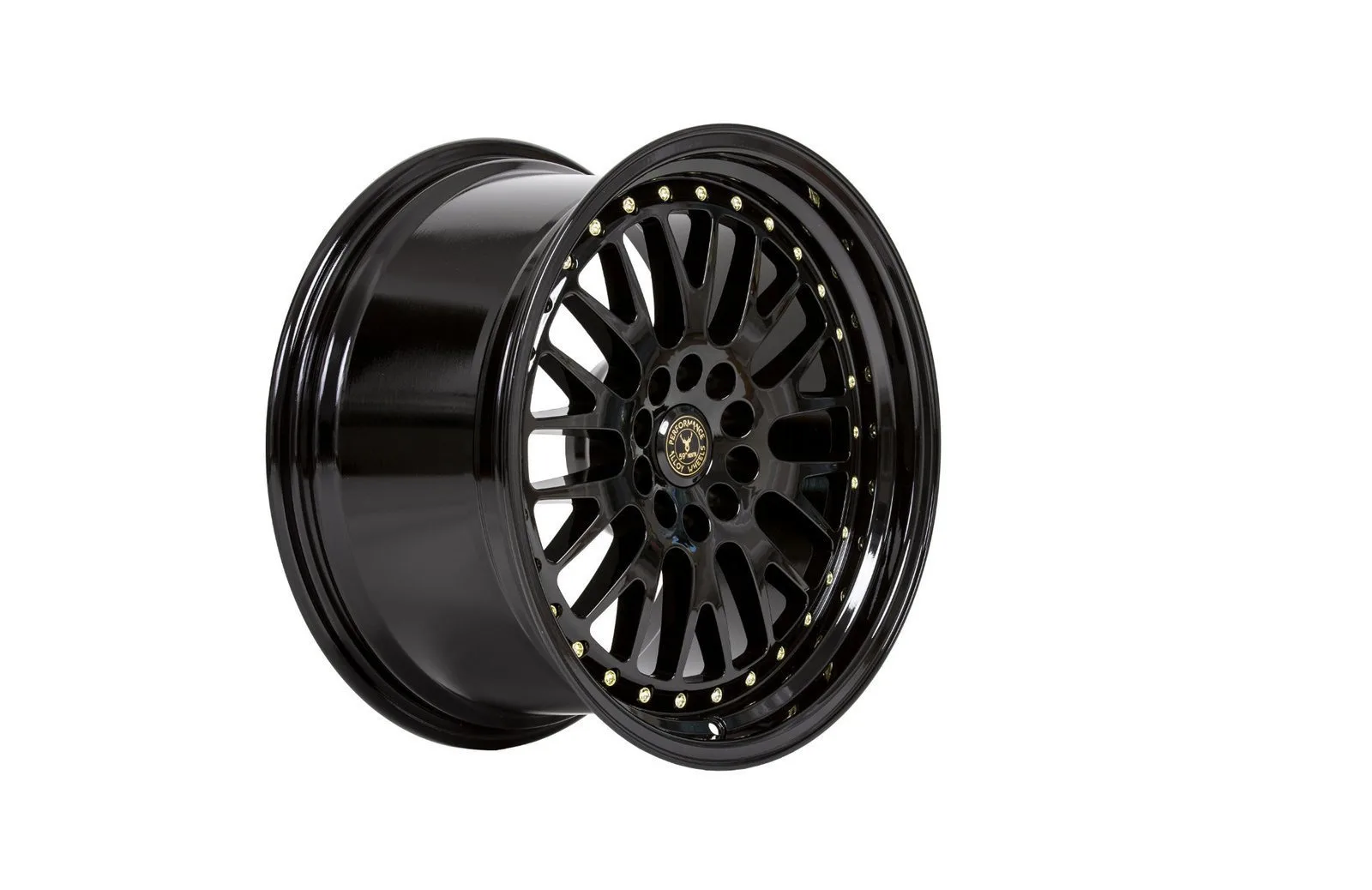 Легкосплавний диск 18" 59 North Wheels D-003 18x9,5 ET20 5x114,3/120 глянцевий чорний/золотий заклепки - фото My Tuning Lab