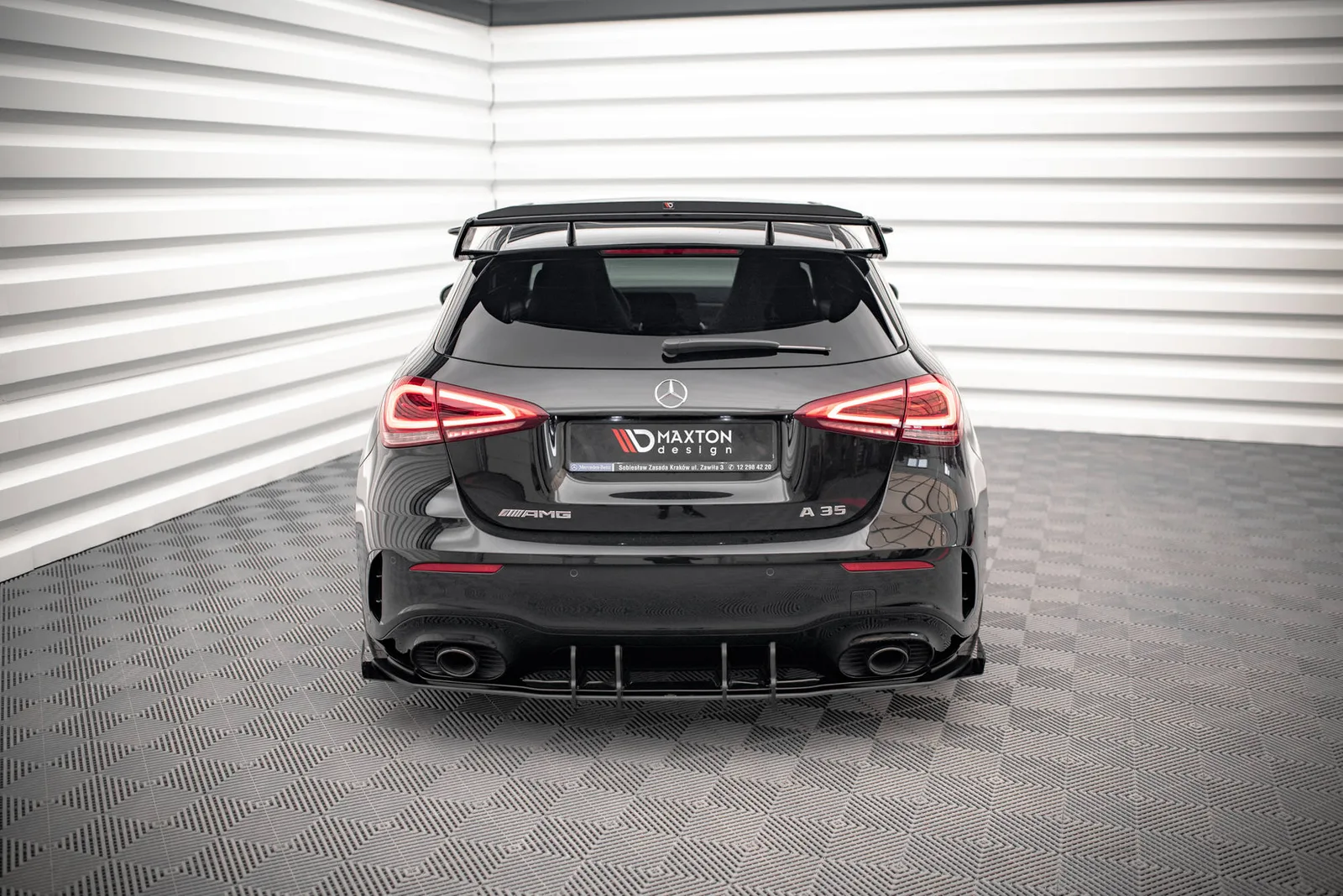 Задня накладка Street Pro + Flaps Maxton Mercedes A35 AMG Hatchback Aero Pack W177 - фото My Tuning Lab