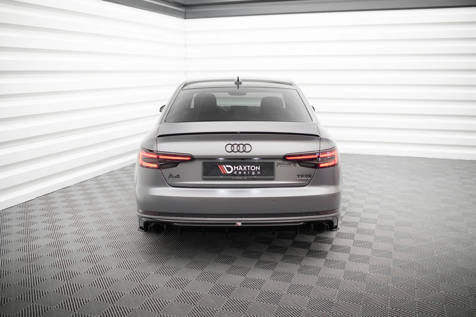 Задня накладка V.1 Maxton Audi A4 S-line B9 (Wersja z pojedynczymi końcówkami Вихлопu po obydwu stronach) - фото My Tuning Lab
