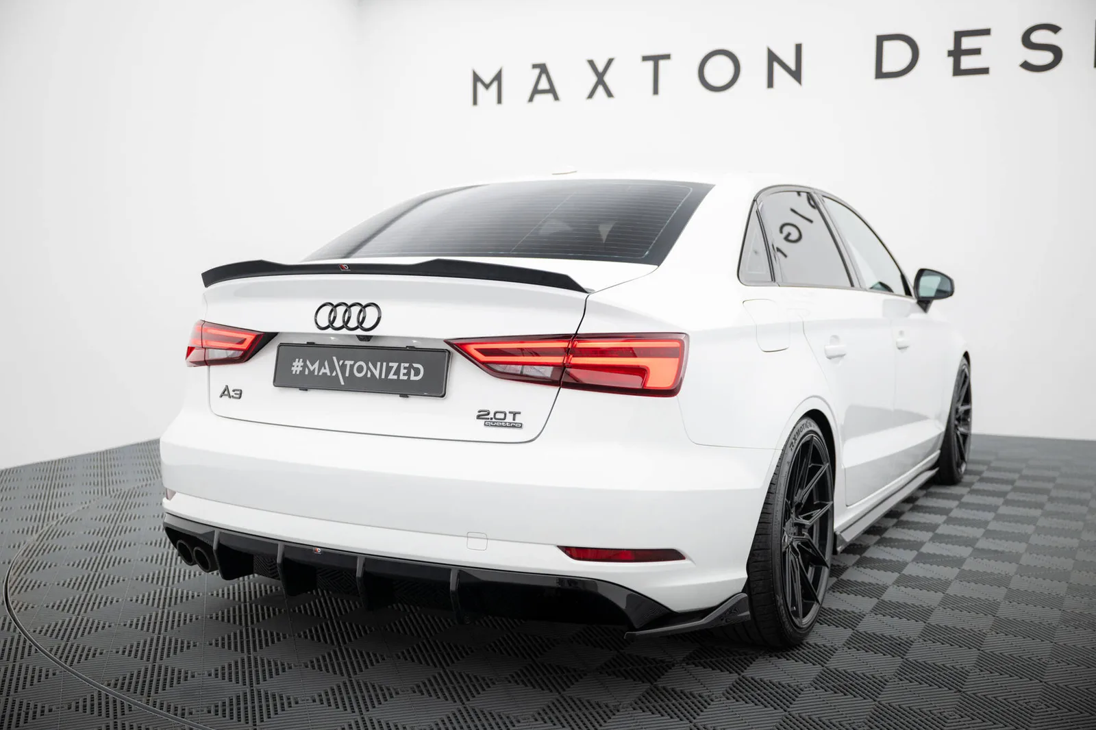 Задня накладка Maxton Audi A3 Sedan 8V Facelift (Wersja z podwójną końcówką Вихлопu z jednej strony) - фото My Tuning Lab