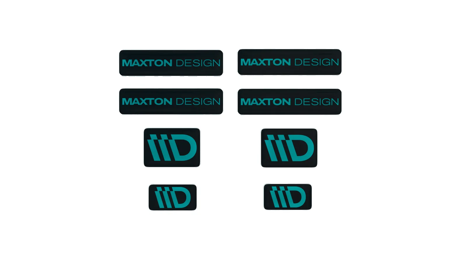 чорно-бірюзовий 3D набір наклейок Maxton Design - фото My Tuning Lab