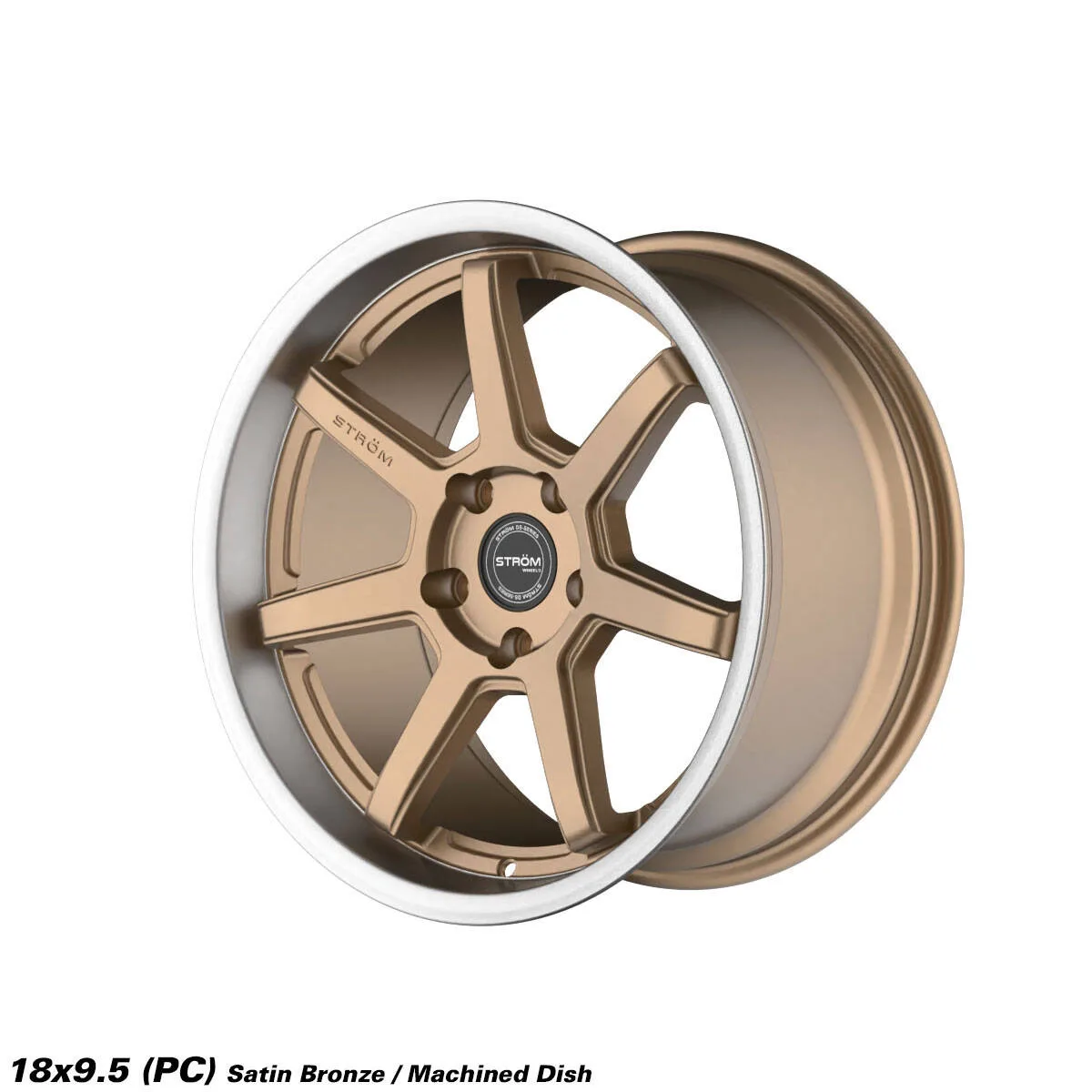 Легкосплавний диск 18" Strom DS-15 18x9,5 ET30 5x114.3 сатинова бронза лицьова частина / полірована полиця - фото My Tuning Lab