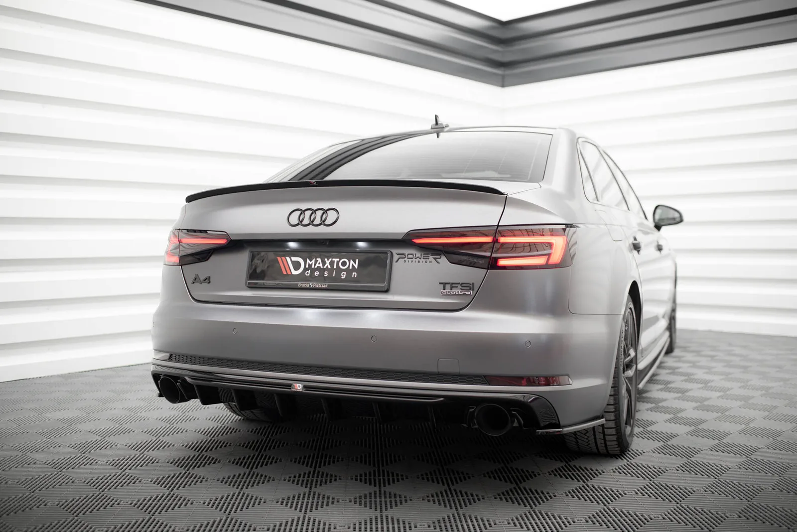 Задня накладка V.1 Maxton Audi A4 S-line B9 (Wersja z pojedynczymi końcówkami Вихлопu po obydwu stronach) - фото My Tuning Lab