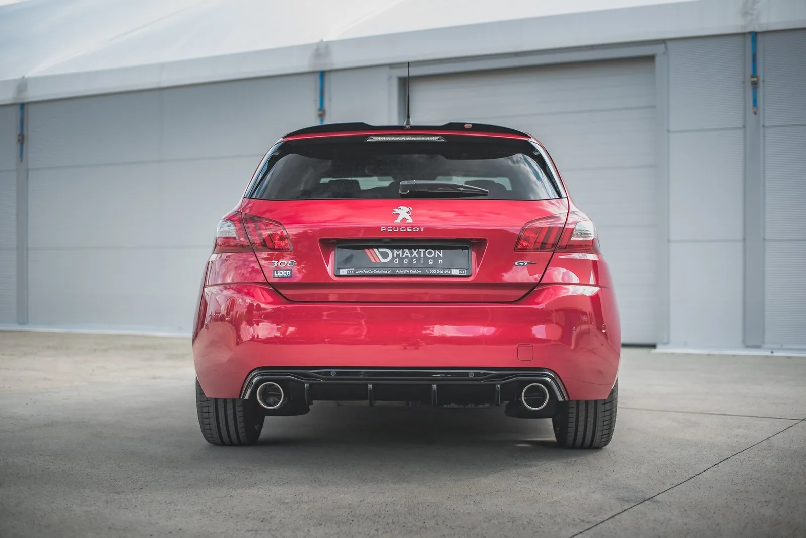 Задня накладка + Atrapa Вихлопu Maxton Peugeot 308 GT Mk2 Facelift - фото My Tuning Lab