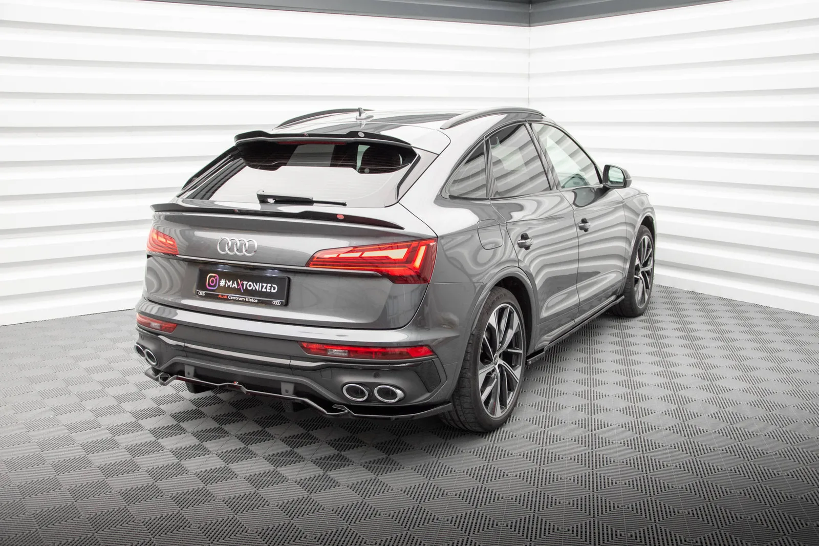 Задній сплітер (Z Dyfuzorem) Maxton Audi SQ5 / Q5 S-Line Sportback Mk2 Facelift - фото My Tuning Lab