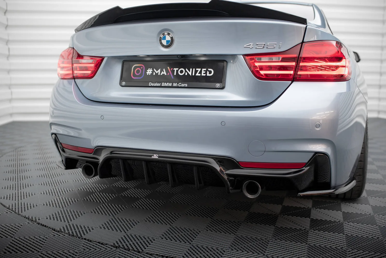 Задня накладка Maxton BMW 4 Coupe / Gran Coupe / Cabrio M-пакет F32 / F36 / F33 (версія з одинарними вихлопами з двох сторін) - фото My Tuning Lab