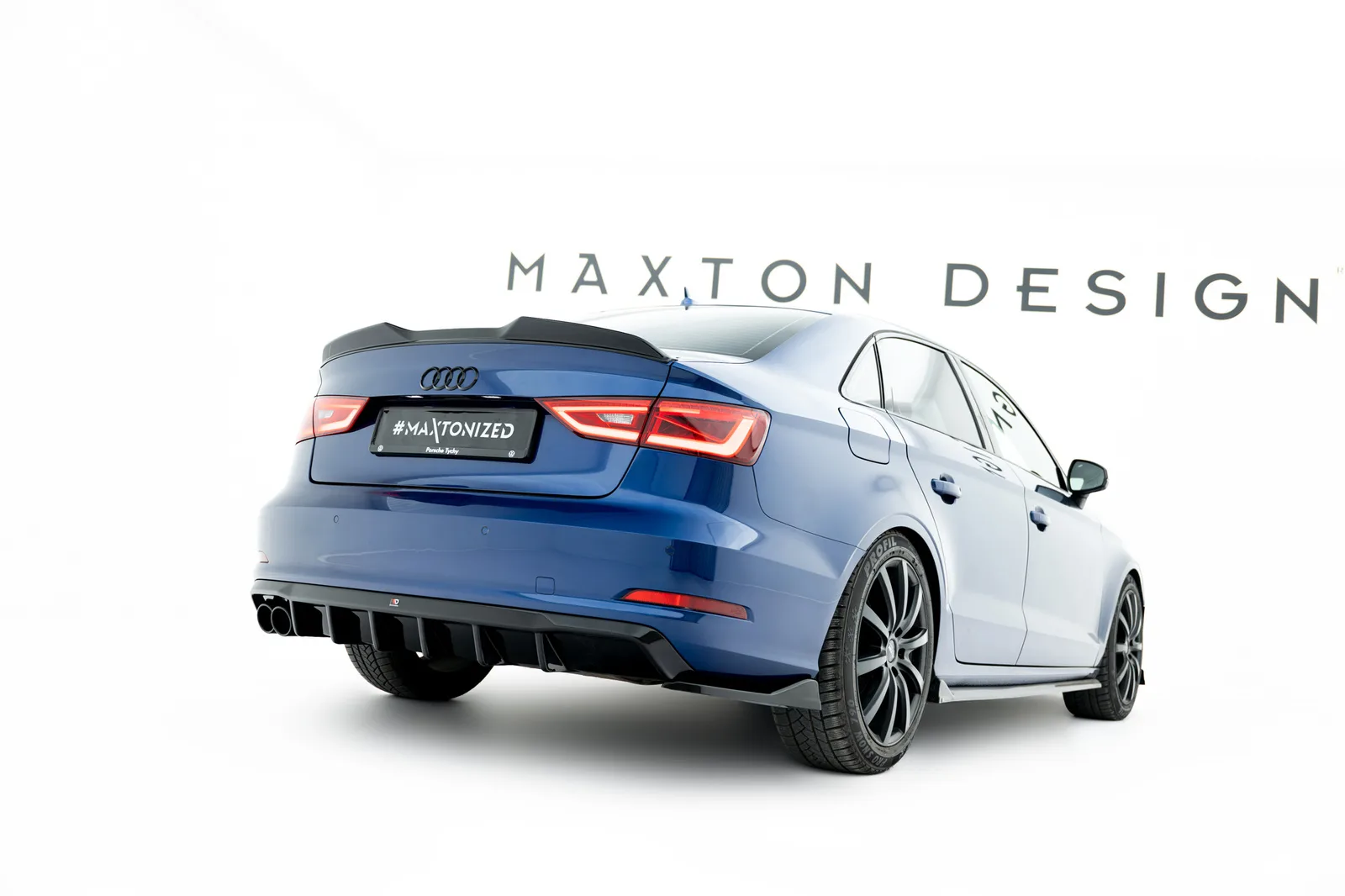 Задня накладка Maxton Audi A3 Sedan 8V (Wersja z podwójną końcówką Вихлопu z jednej strony) - фото My Tuning Lab