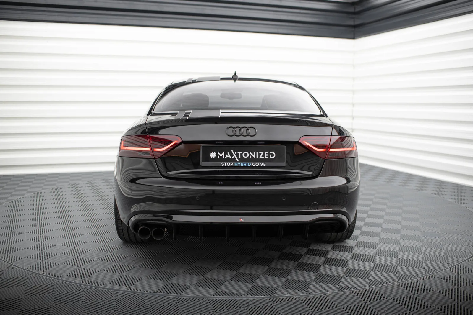 Задня накладка Maxton Audi A5 Coupe / Cabrio S-Line 8T (Wersja z podwójnym Вихлопem z jednej strony) - фото My Tuning Lab