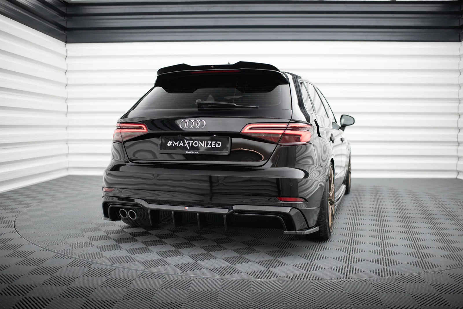 Задня накладка Maxton Audi A3 S-Line Sportback 8V Facelift (Wersja z podwójnymi Вихлопami z jedenj strony) - фото My Tuning Lab