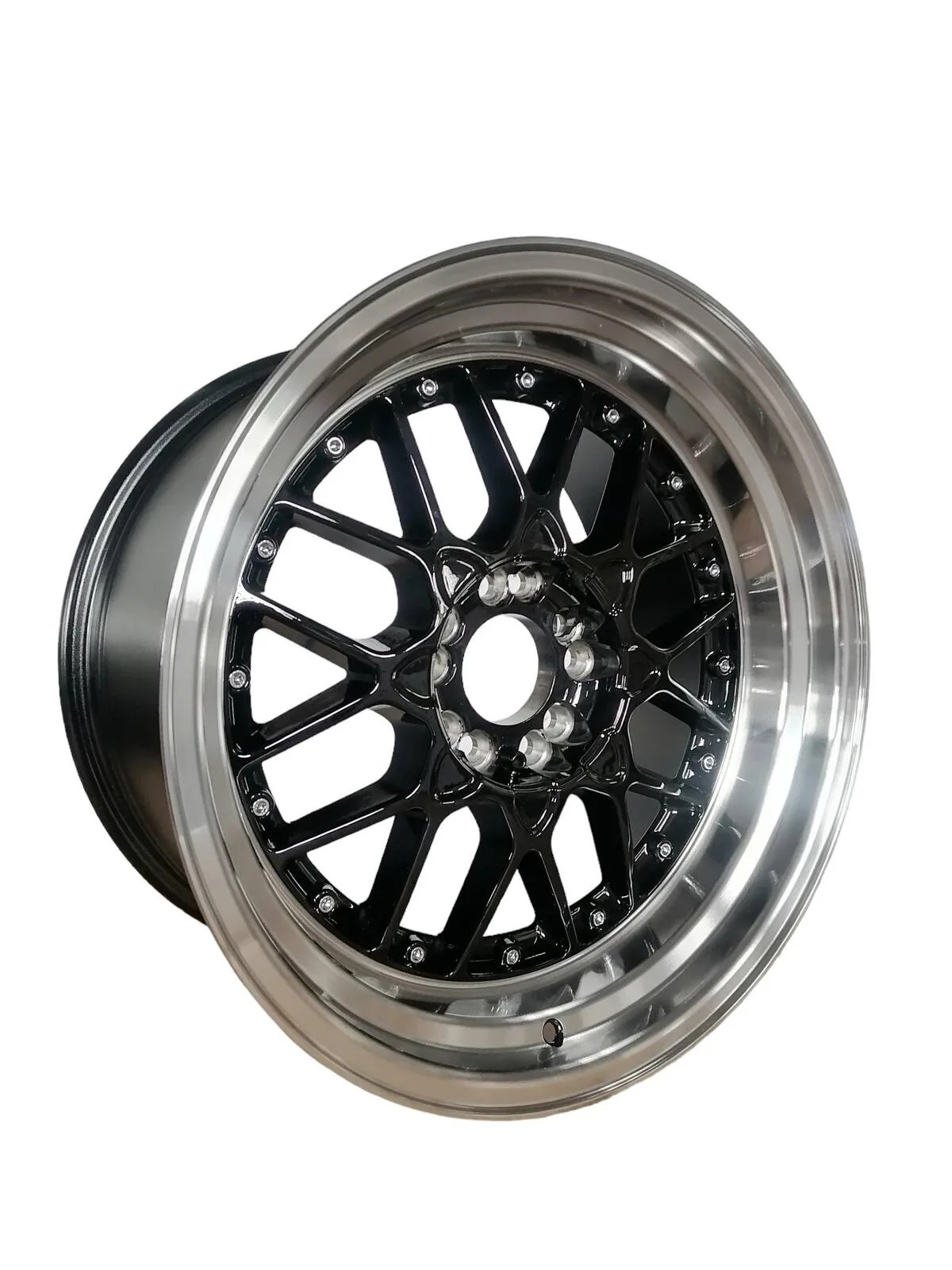 Легкосплавний диск 18" 59 North Wheels D-010 18x9 ET25 5x114,3/120 глянцевий чорний / полірований кант, хромовані заклепки - фото My Tuning Lab