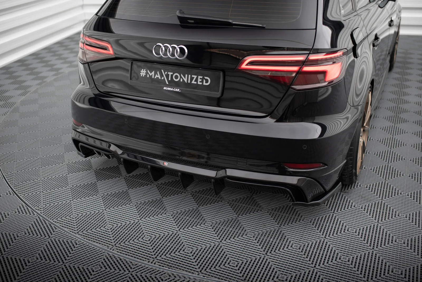 Задня накладка Maxton Audi A3 S-Line Sportback 8V Facelift (Wersja z podwójnymi Вихлопami z jedenj strony) - фото My Tuning Lab
