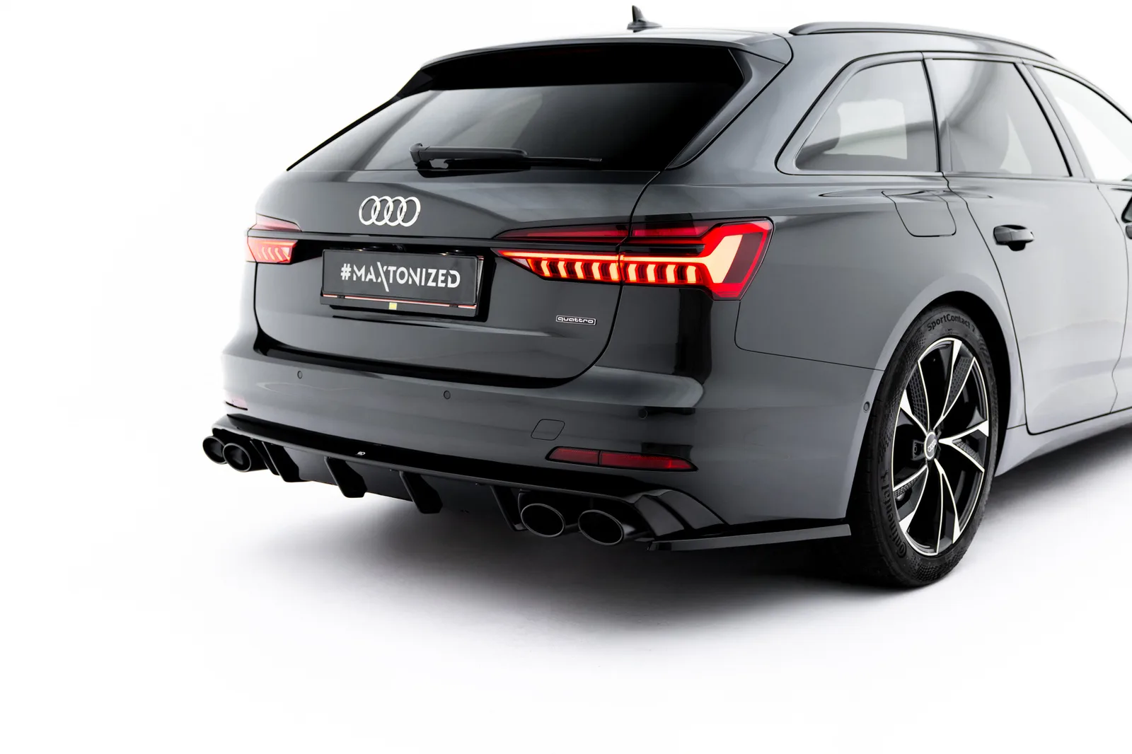 Задня накладка + Atrapa Вихлопu Maxton Audi A6 Sedan / Avant C8 / C8 Facelift - фото My Tuning Lab