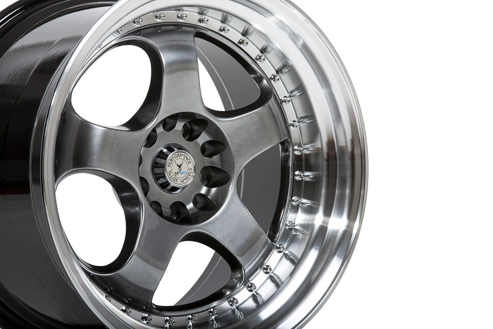 Легкосплавний диск 18" 59 North Wheels D-002 18x10.5 ET15 5x114.3/120 насичений чорний / полірований кант - фото My Tuning Lab