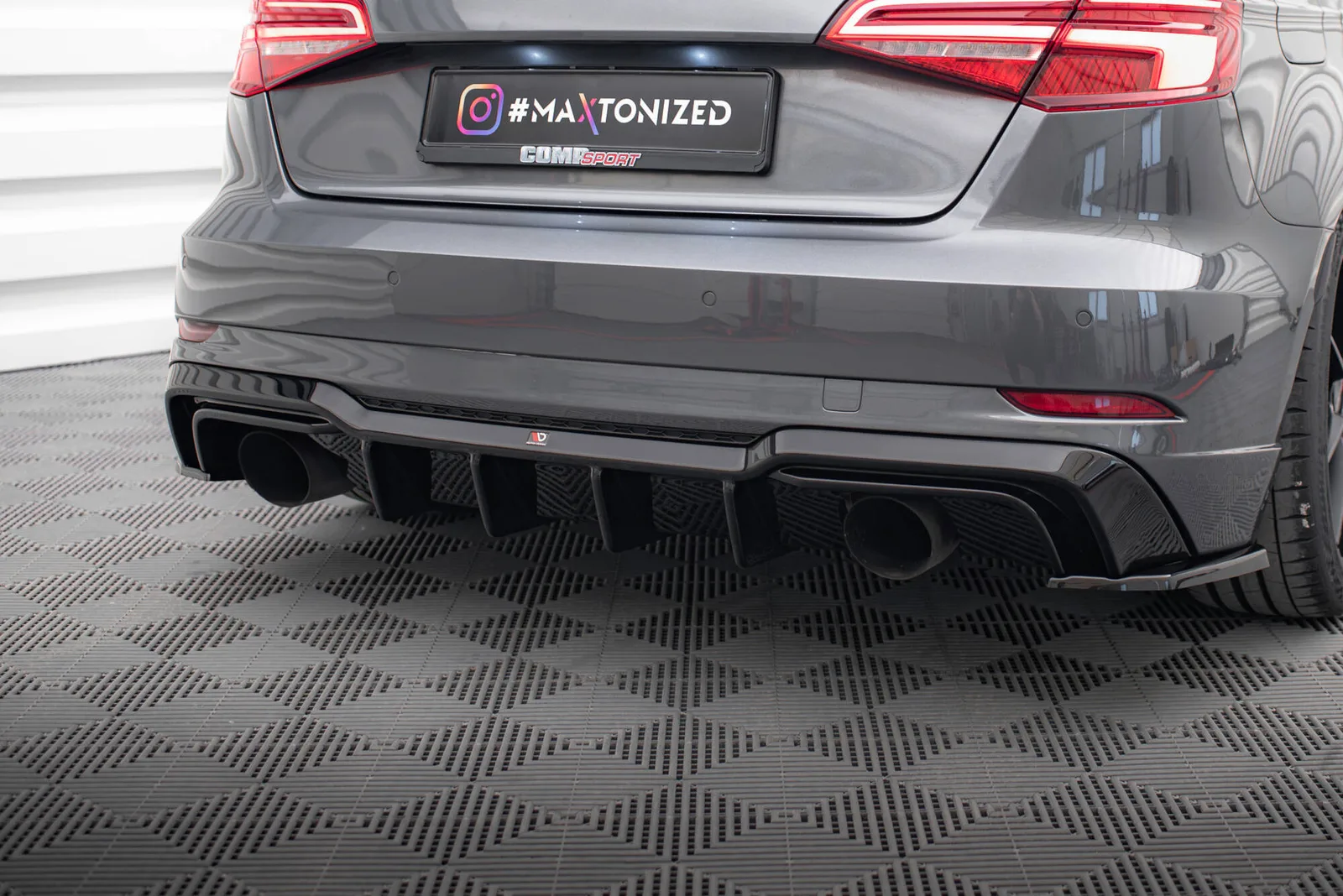 Задня накладка Maxton Audi A3 S-Line Sportback 8V Facelift (версія з одинарними вихлопами з двох сторін) - фото My Tuning Lab