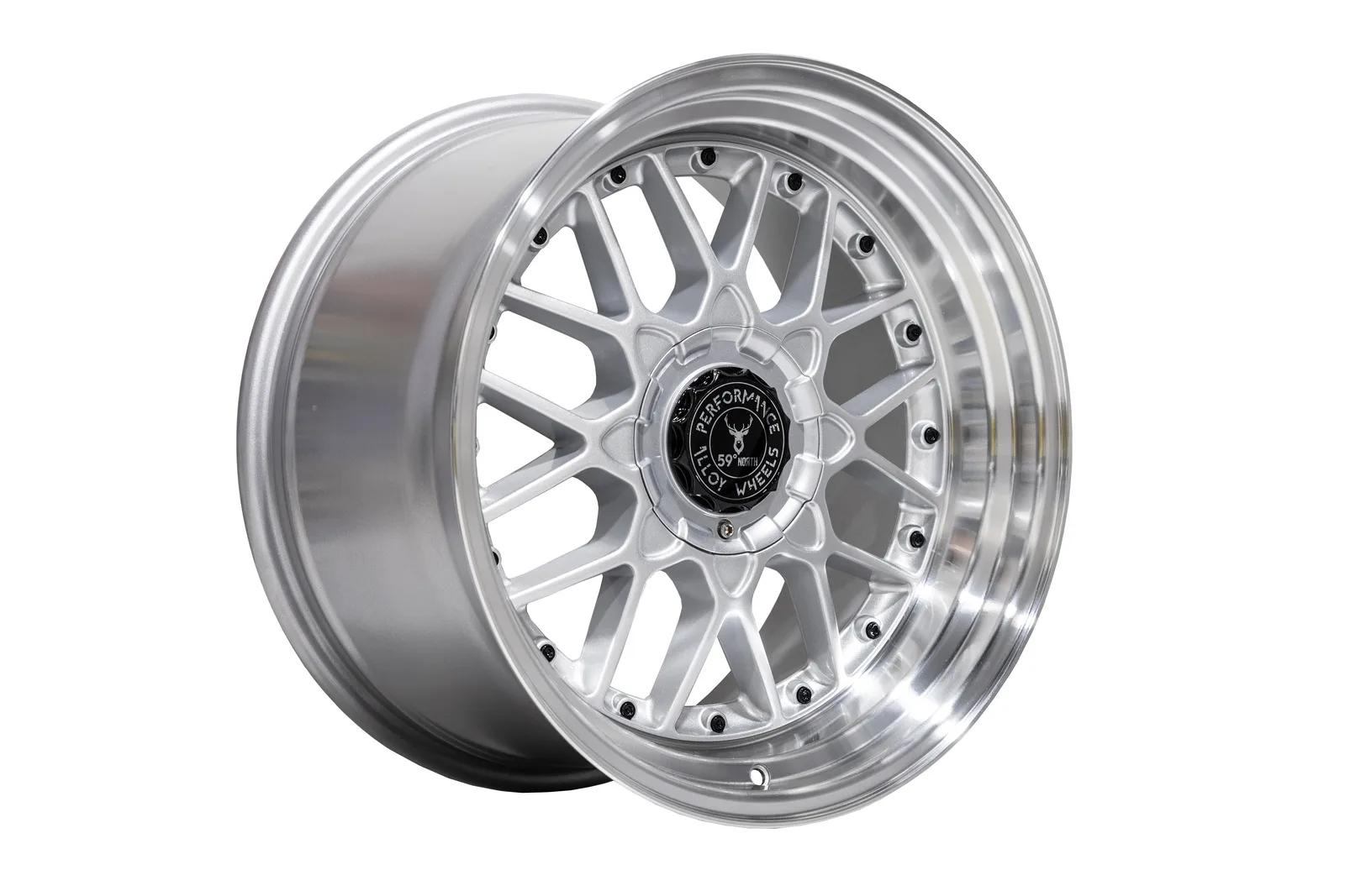 Легкосплавний диск 18" 59 North Wheels D-010 18x10 ET25 5x114,3/120 срібний/полірований кант/чорні заклепки - фото My Tuning Lab